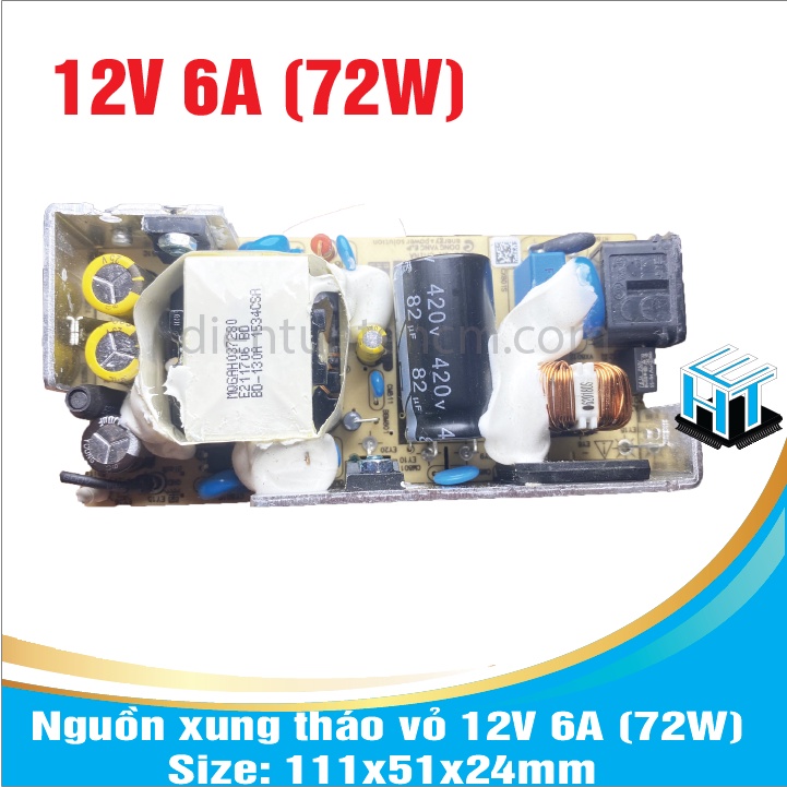 Board nguồn tháo vỏ 12V 6A Samsung 111x51x24mm