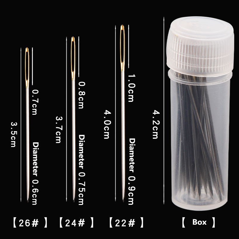 Hộp 10 / 30 Kim Thêu Bằng Thép Không Gỉ