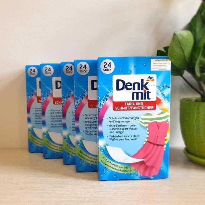 Giấy hút màu và chống phai màu quần áo denkmit hộp 24 tờ