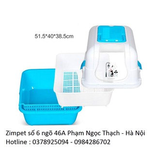 Nhà vệ sinh cho mèo có khay lọc cát ( tặng kèm xẻng, gạt cát chân mèo  và miếng khử mùi ) sỉ SLL