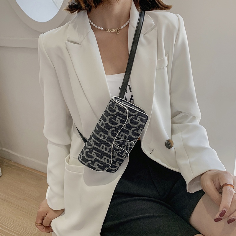 Túi Đeo Chéo Ngực Vải Denim Phong Cách Hàn Quốc Thời Trang Cho Nữ 2021