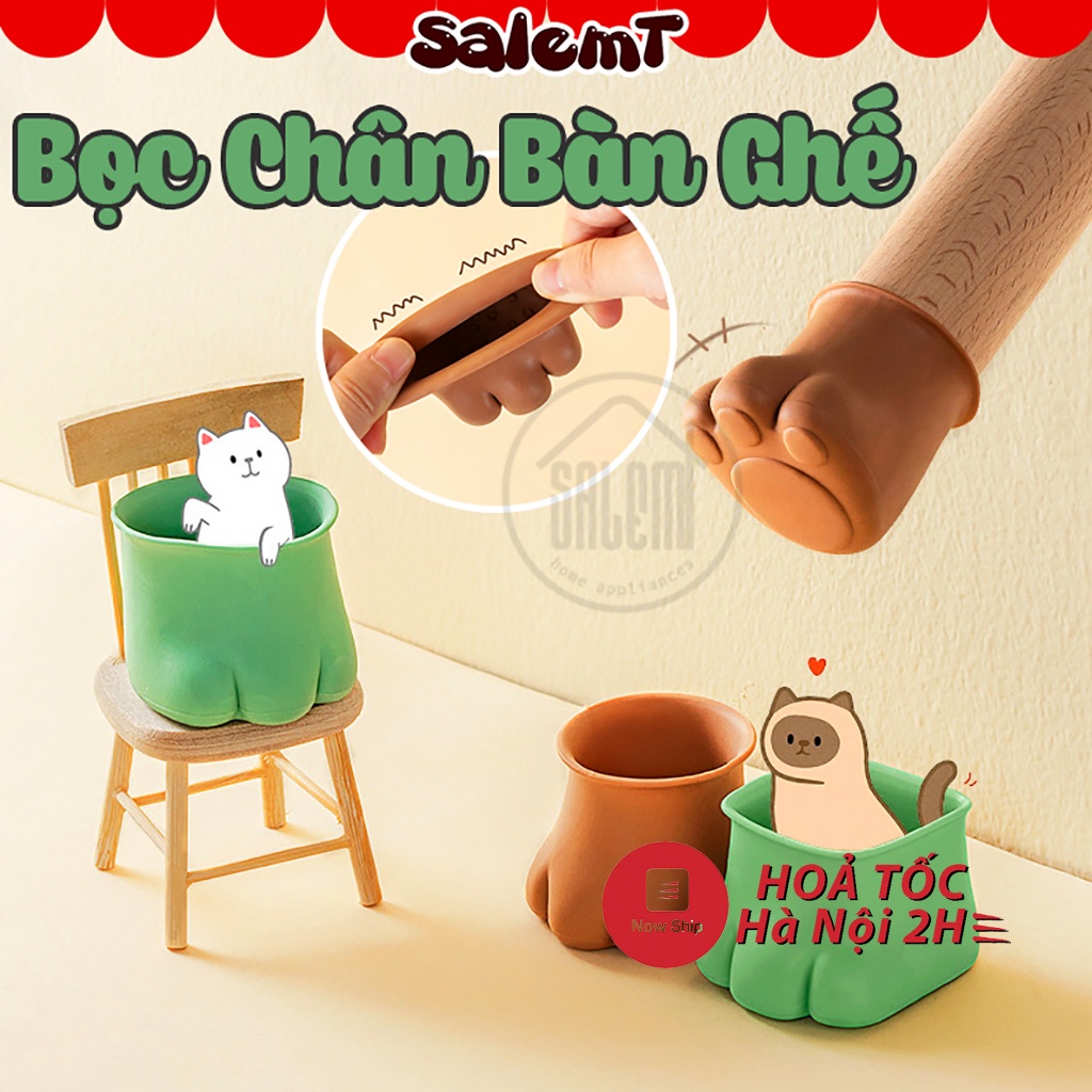 Bọc Chân Bàn Ghế Bằng Silicon 4 Chiếc Nhiều Size Bảo Vệ Chống Xước Sàn Nhà Và Giúp An Toàn Cho Trẻ Nhỏ