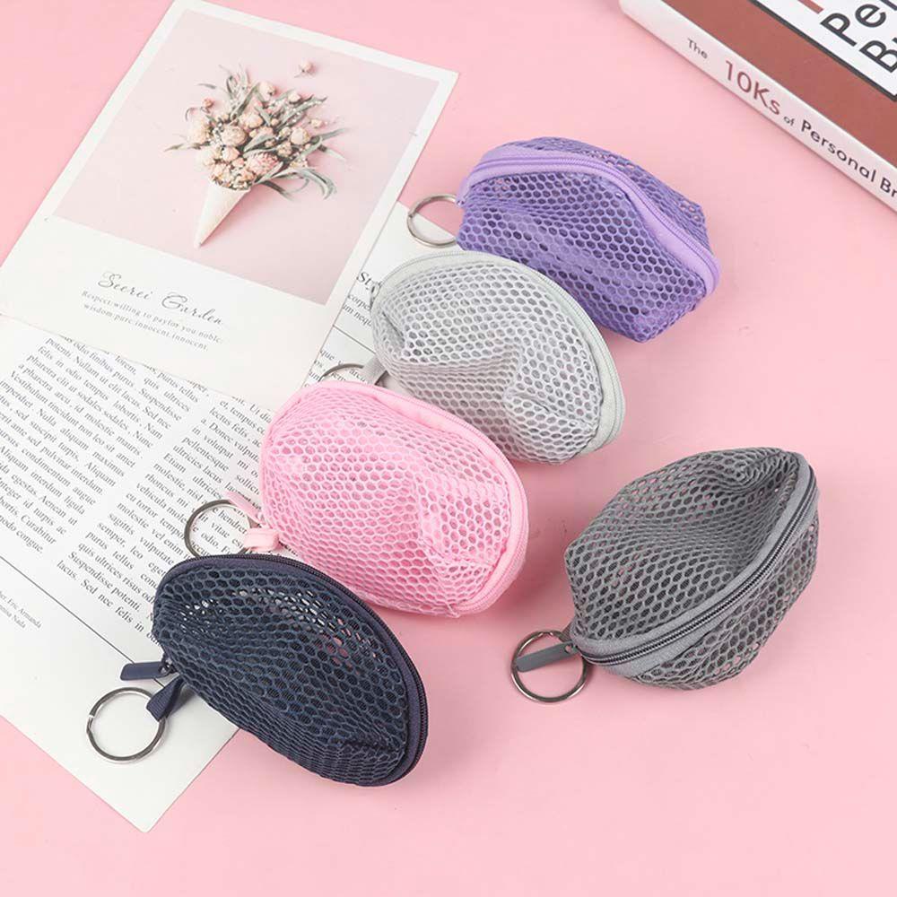 Túi Lưới Đựng Mút Trang Điểm Mini Màu Trơn Thoáng Khí