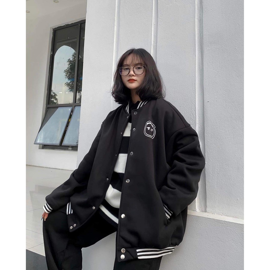 Áo Khoác BOMBER FACE Tay Dài Form Rộng Ulzzang (Ảnh Thật) | BigBuy360 - bigbuy360.vn