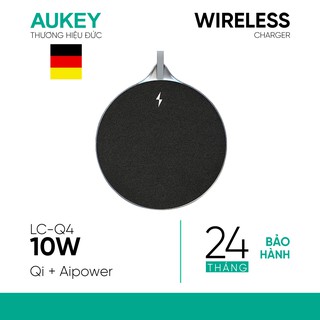 Sạc Không Dây Qi Aukey LC-Q4 10W, AiPower Chỉnh Dòng Thông Minh - Hàng Chính Hãng