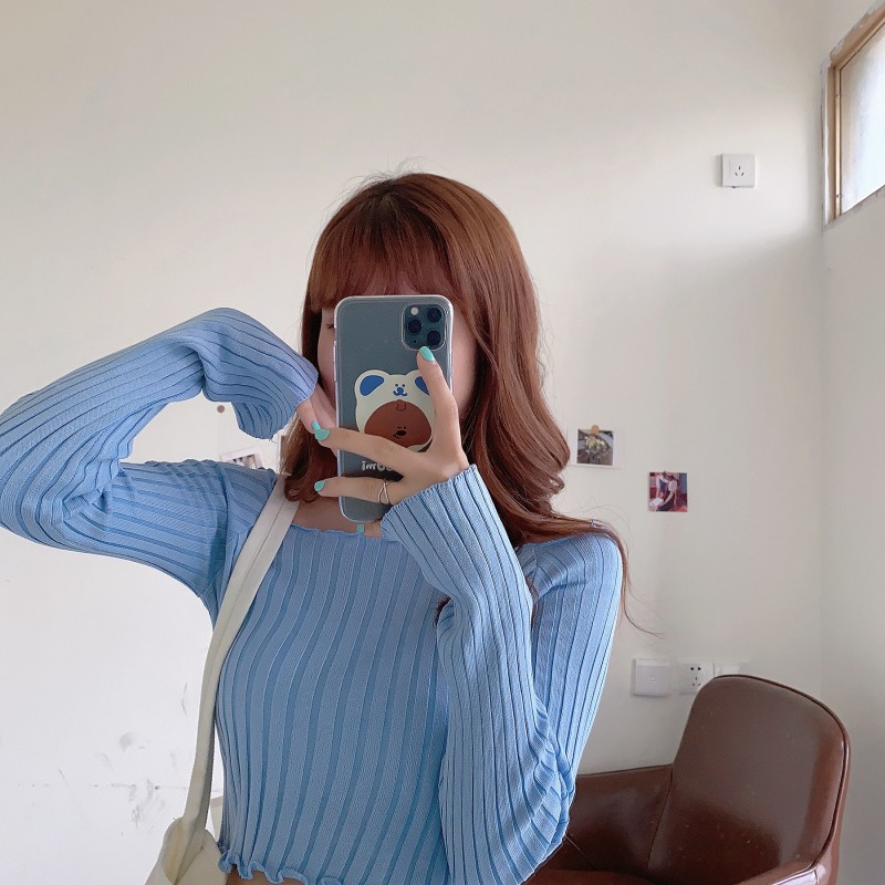 Áo tay dài màu trơn đơn giản trẻ trung xinh xắn cho nữ | BigBuy360 - bigbuy360.vn