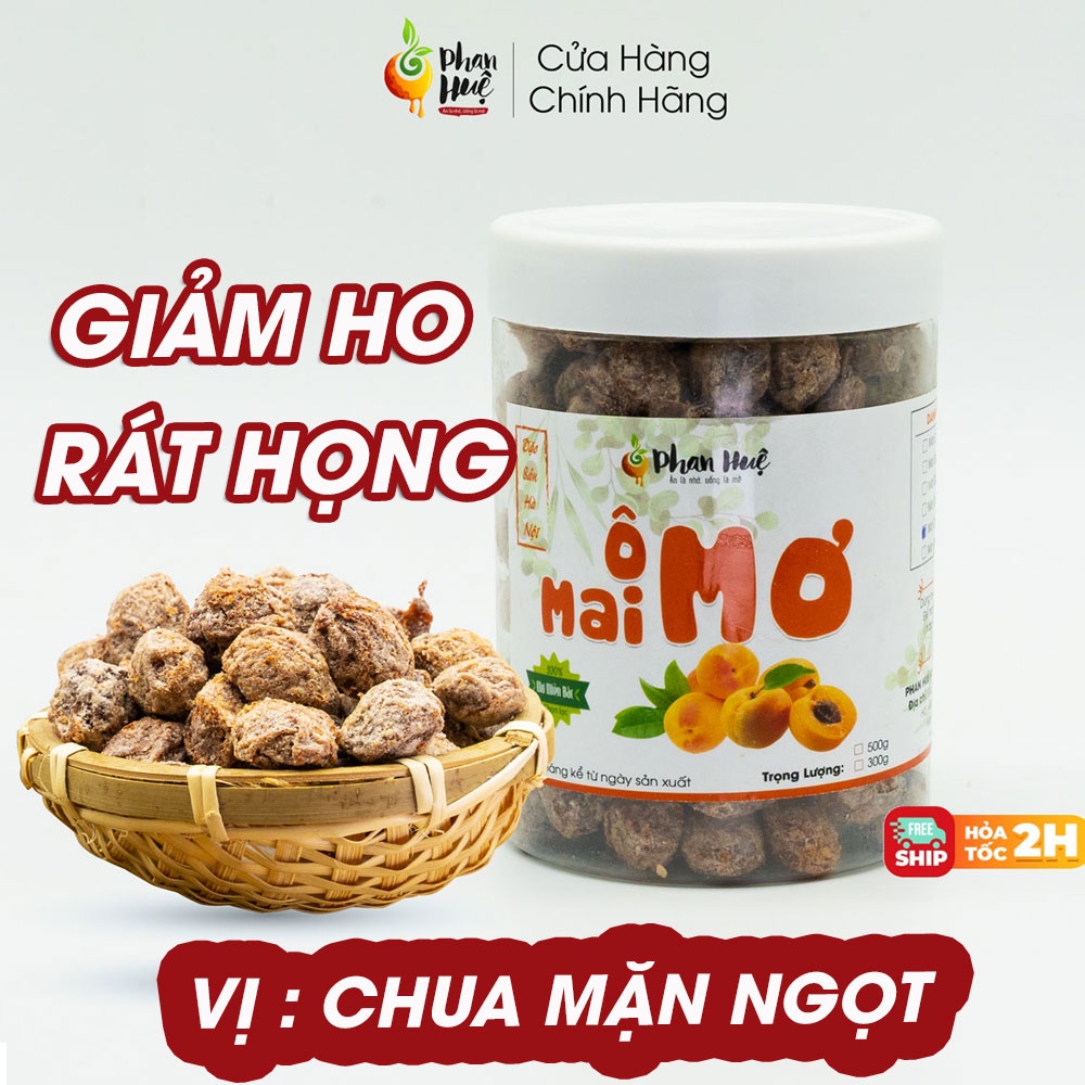 Ô mai xí muội mơ chua mặn ngọt Phan Huệ 100gr 300gr 500gr giảm ho rát họng đặc sản Hà Nội