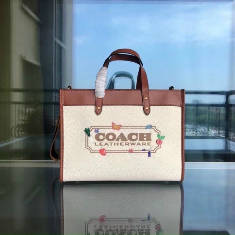 TÚI COACH FIELD TOTE WITH GARDEN