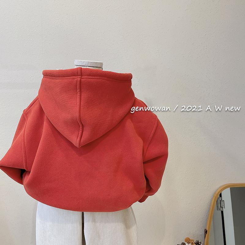 Áo Hoodie Dáng Rộng Màu Đỏ Thời Trang Năm Mới Cho Bé