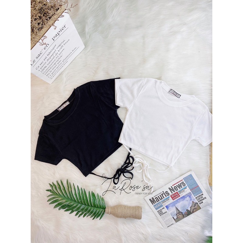 ✨ Áo Croptop Quấn Dây Eo Chất Bozip