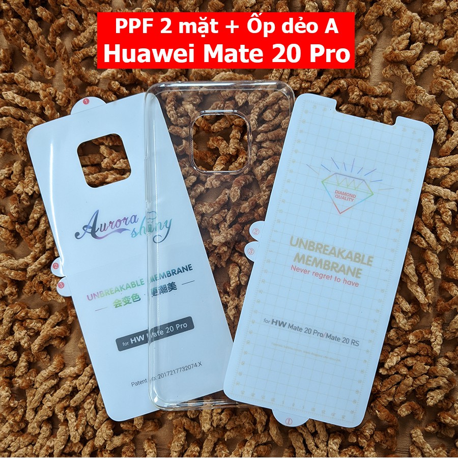 Combo dán chống xước PPF và ốp lưng dẻo Huawei Mate 20 Pro