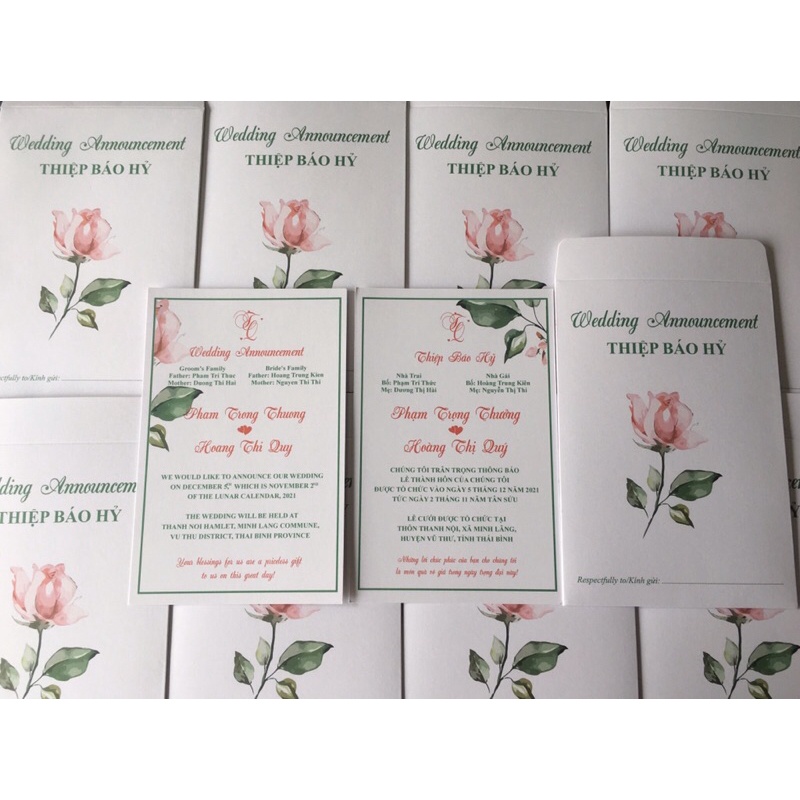 Thiệp báo hỷ, thiệp cưới không mời cơm