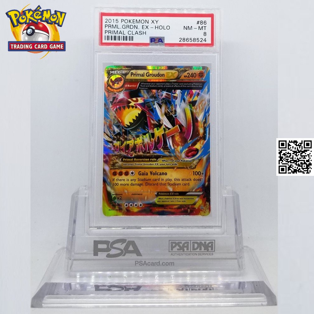 Card Primal Groudon EX truyền thuyết tiến hoá mega phản quang Bài pokemon TẶNG Sleeves bọc bài 1459 D3 12 86-160