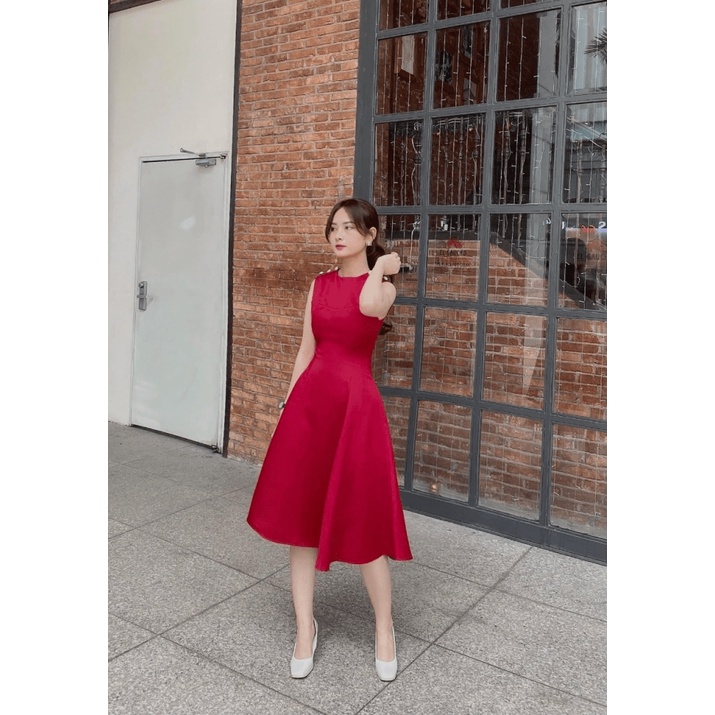 (Free ship) Đầm FORD Cụt Tay Có Đính Cườm Vạ Trên Vai Áo Siêu Hot UP HHP Fashion