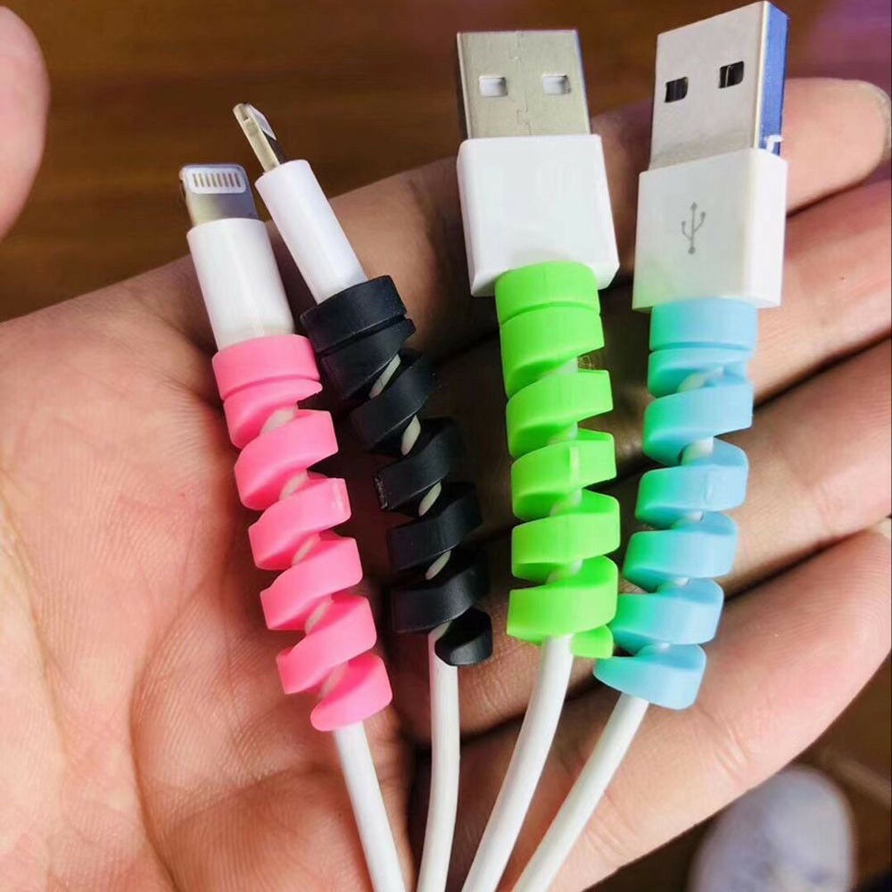 1 cặp miếng vỏ lò xo Bọc Nhựa Bảo Vệ Đầu Dây Cáp Sạc USB