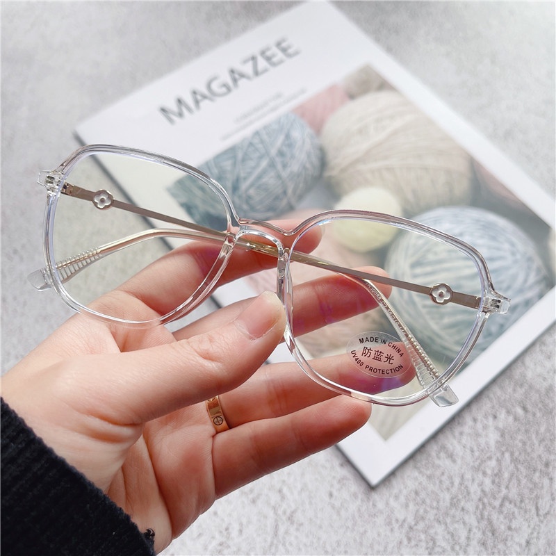 Kính Mát Gọng Kim Loại Màu Gradient TR90 Chống Ánh Sáng Xanh Thời Trang Hàn Quốc Cho Nữ