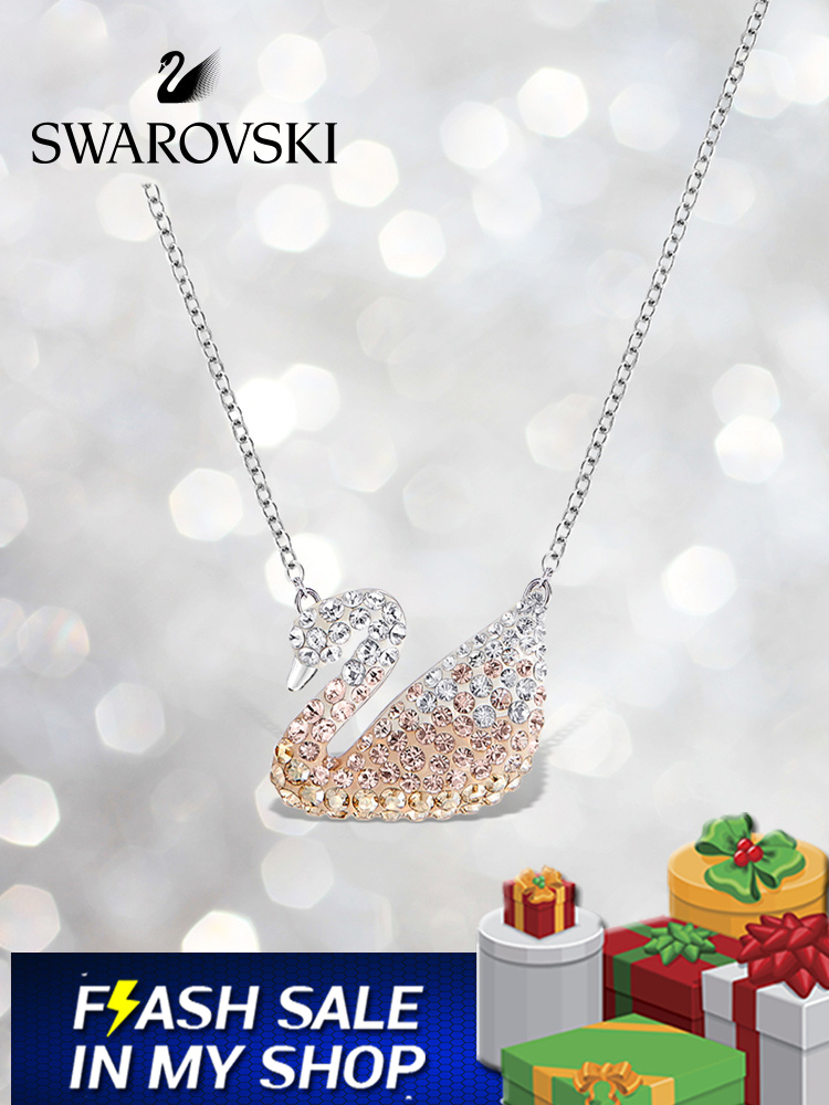 FLASH SALE 100% Swarovski Dây Chuyền Nữ ICONIC SWAN Thiên nga màu Gradient FASHION Necklace trang sức đeo Trang sức