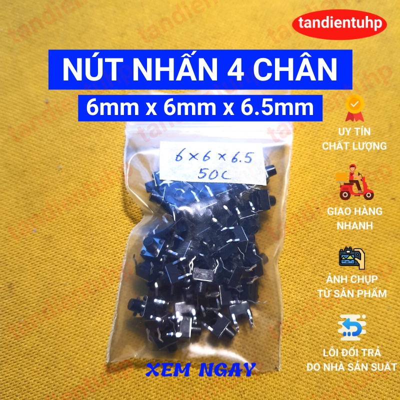 Nút nhấn nhả 4 chân 6x6x6.5mm