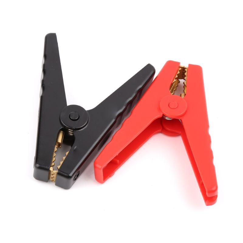 Set 2 Kẹp Cá Sấu Thử Điện Bằng Đồng Cách Nhiệt Màu Đỏ Đen Cho Xe Hơi