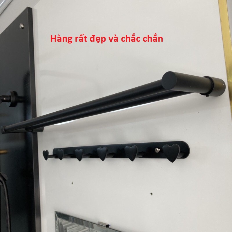 Combo máng khăn móc áo inox304 sơn tĩnh điện đen - hàng cao cấp rất chắc chắn và nặng