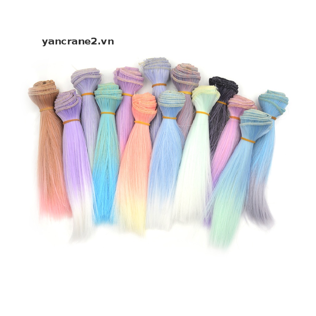 Tóc giả thẳng dài tự nhiên chịu nhiệt độ cao cho búp bê BJD/ SD 15cm