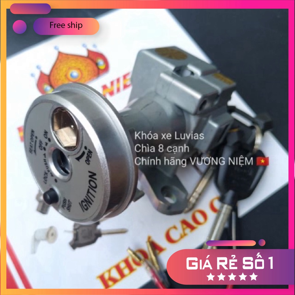 HCM- Bộ Ổ Khoá Xe Luvias Chìa 8 Cạnh Chống Trộm Cao Cấp Chính Hãng VƯƠNG NIỆM ĐỒ CHƠI XE MÁY GIÁ SỈ