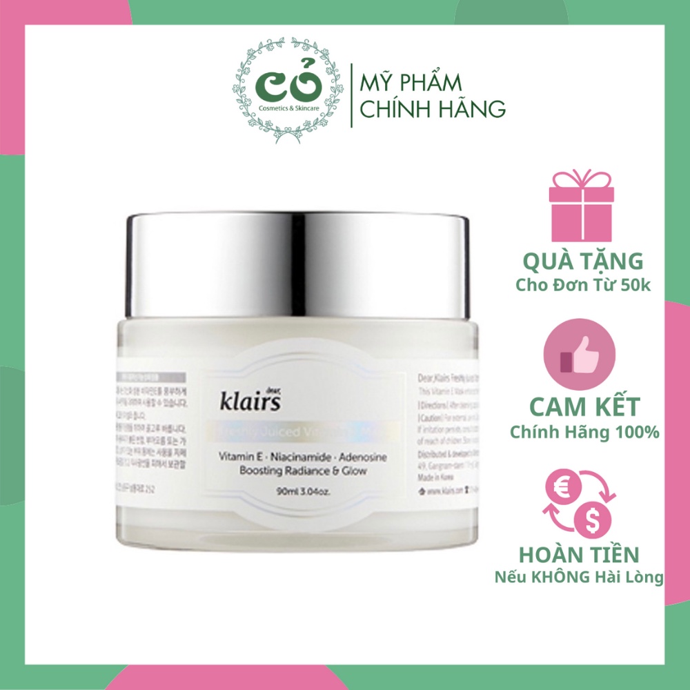 Mặt nạ ngủ dưỡng ẩm, sáng da, chống lão hóa Klairs Freshly Juiced Vitamin E Mask 90ml