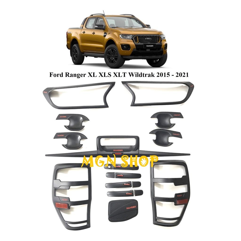 Ốp [Ford Ranger 2015 - 2021] [full bộ] [màu đen / màu bạc]