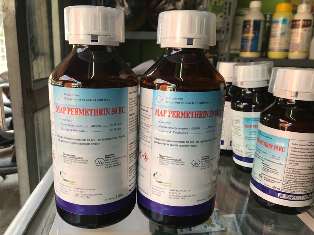 THUỐC DIỆT MUỖI PERMETHRIN 50EC NHẬP KHẨU chai 1 lít