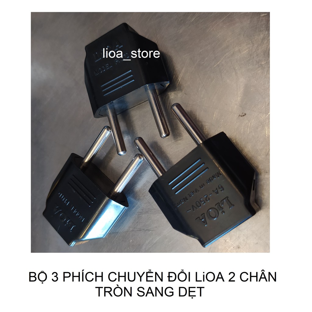 BỘ 3 PHÍCH CHUYỂN ĐỔI LiOA 2 CHÂN TRÒN SANG DẸT .