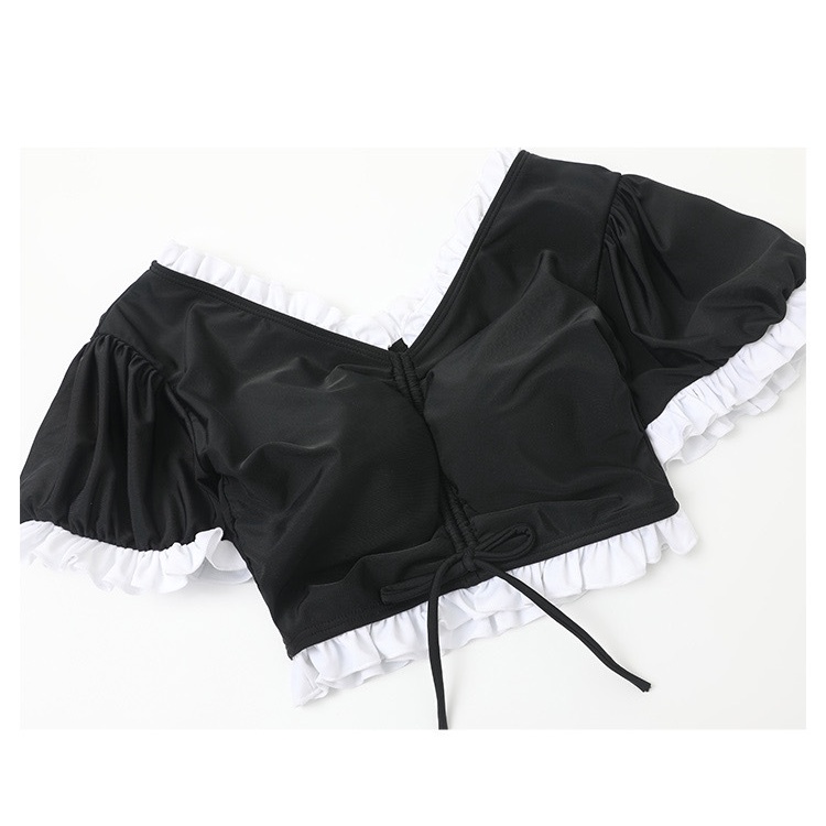 Bộ đồ bơi nữ bikini áo croptop váy phối màu nữ tính chất thun siêu đẹp