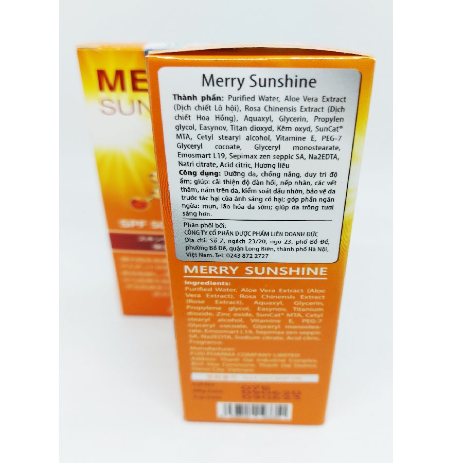 Kem  chống nắng Merry Sunshine - Chống nắng toàn diện, bảo vệ làn da