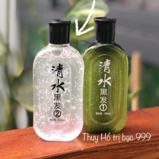 Nhuộm tóc thảo mộc phủ bạc dạng gội - 100ml/ chai - 1 bộ 2 chai