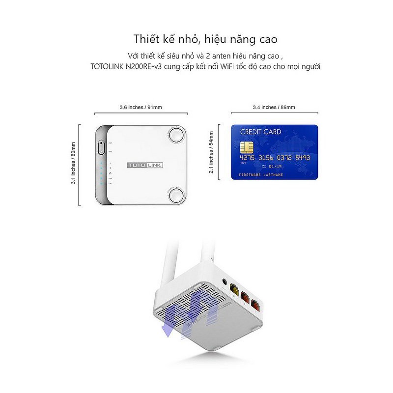 Router WiFi TOTOLINK N200RE - v3 300Mbps (trắng) - Hãng phân phối chính thức