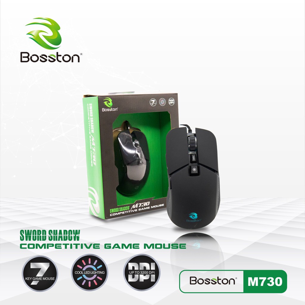 Chuột Gaming 7D Bosston M730 DPI 3200 - Led RGB 16 triệu màu - Hãng phân phối chính thức