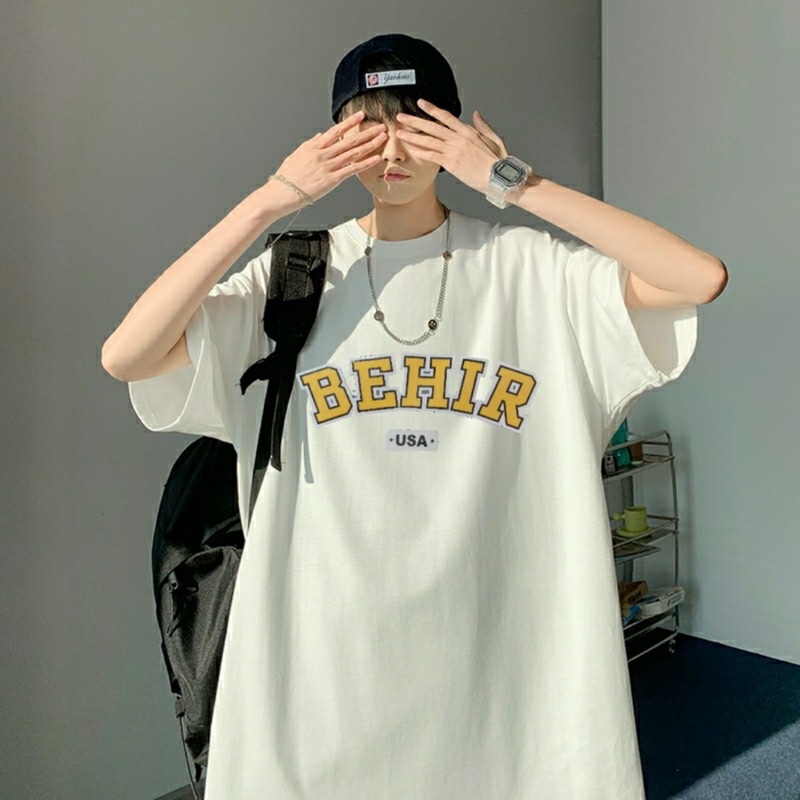 Áo thun tay lỡ ,áo phông shopcossi chất cotton in hình BEHIR