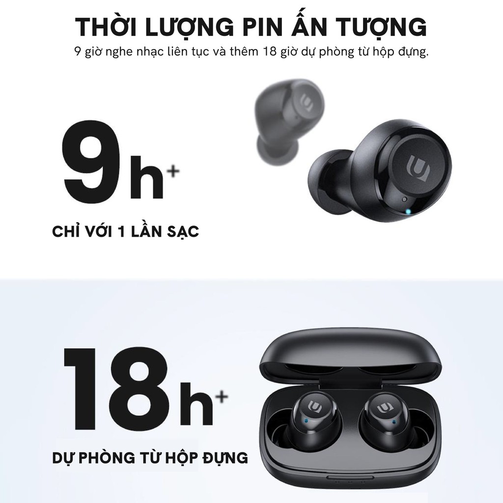 Tai nghe Bluetooth TWS UGREEN Hi-tune WS100 - Âm thanh Hifi, chống nước IPX5, sạc 15 phút nghe nhạc 2 giờ