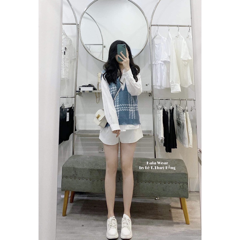 Set áo gile len sơ mi trắng kiểu dài tay ulzzang hàn quốc, Áo ghile caro cổ v phối áo sơ mi vintage nữ tính - Roxie | BigBuy360 - bigbuy360.vn