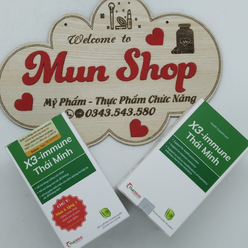 X3-immune Thái Minh - Hỗ trợ tăng cường sức đề kháng lọ 30 viên