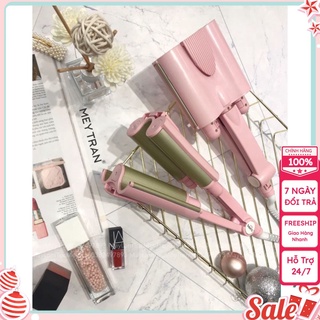 Máy làm xoăn tóc 3 trục tạo lượn sóng - bấm dập uốn gợn sóng nước - 3 cỡ lọn to nhỏ phong cách hàn quốc-