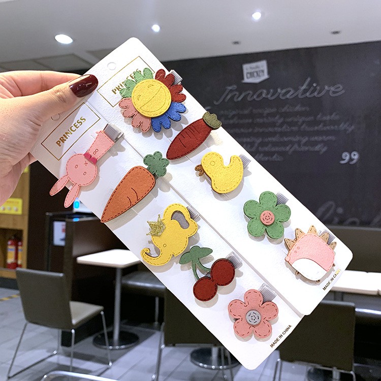 Set 5 Kẹp Tóc Cho Bé Gái Dễ Thương Nhiều Hình Đáng Yêu Phong Cách Hàn Quốc