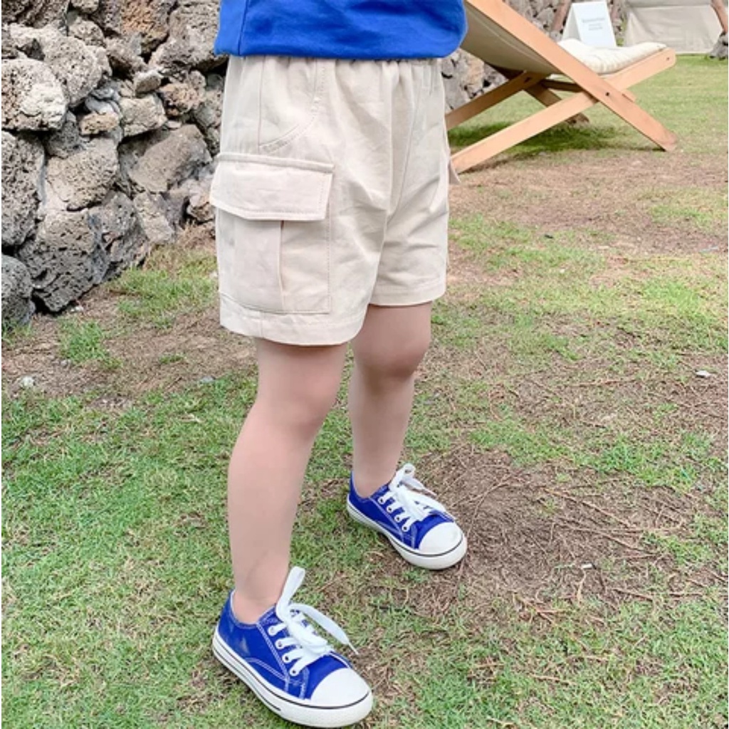 Quần Short , Quần Đùi Túi Hộp Cho Bé Trai Bé Gái Vải Đũi Mát Nhẹ Size 10-35kg