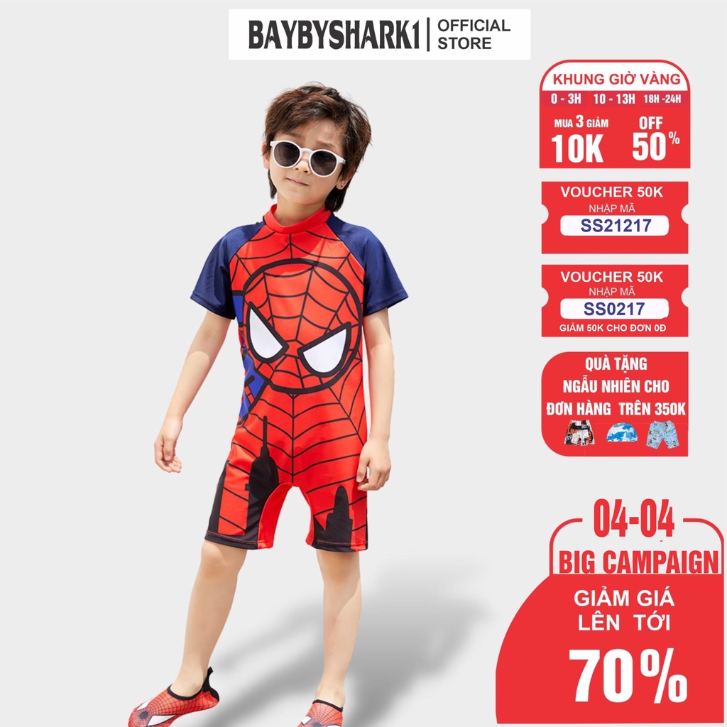 Đồ bơi bé trai liền thân, Bộ Bơi Bé Trai từ 1 tuổi tới size đại - BBSĐBBTSPIDERMAN