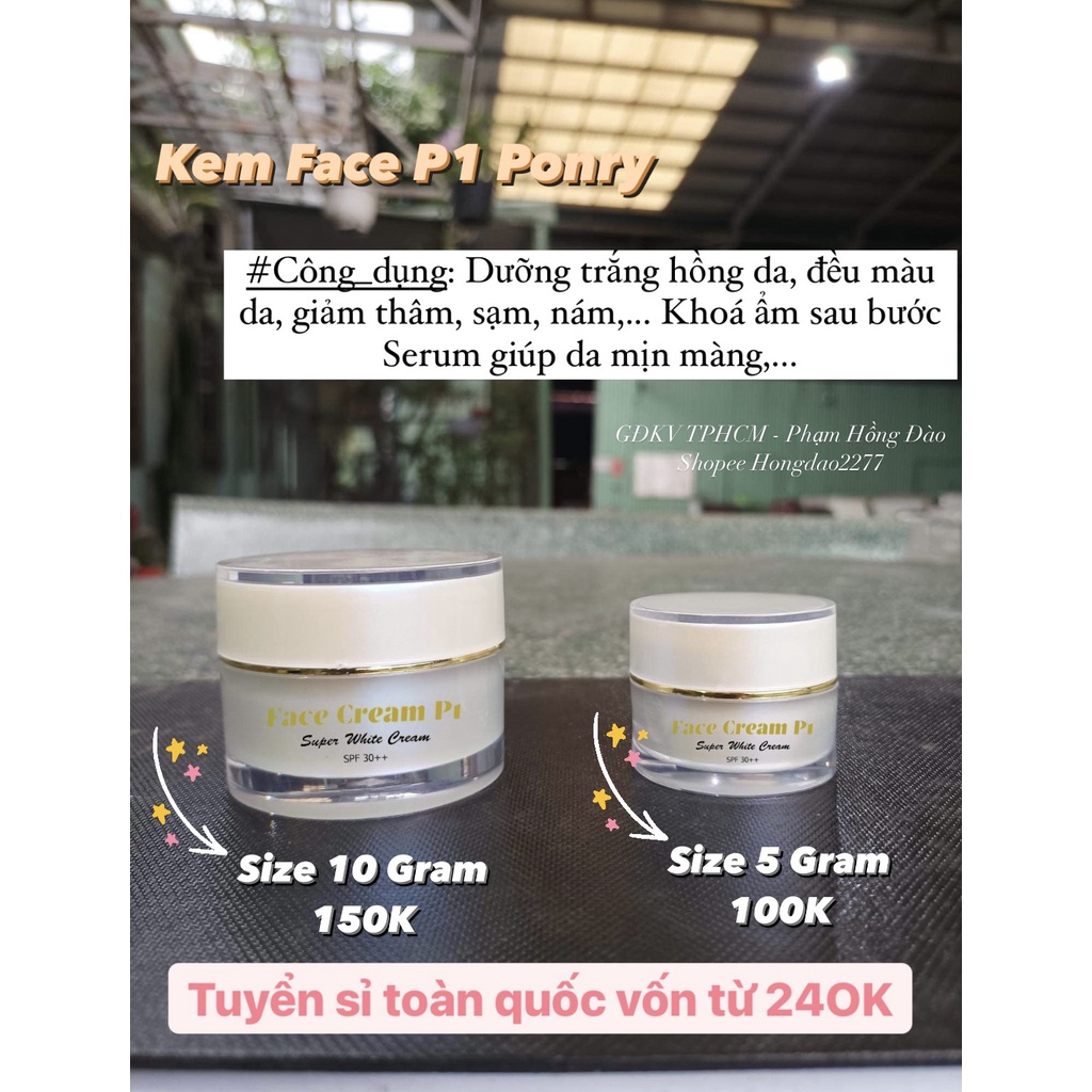 COMBO KEM FACE P1 PONRY HỘP LỚN 10 GRAM CHÍNH HÃNG