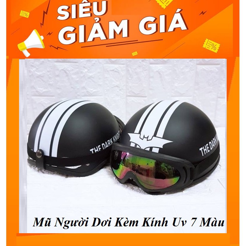 Mũ Bảo Hiểm Người Dơi, Rock, Iron Man- Nón Bảo Hiểm Nửa Đầu Đi Phượt