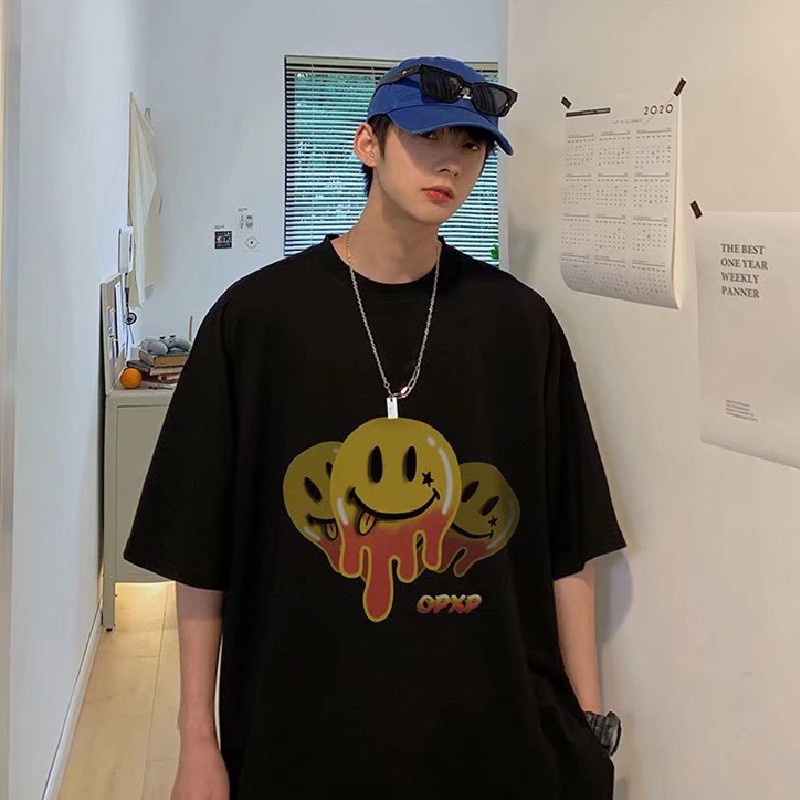 Áo Thun Tay Ngắn Dáng Rộng In Họa Tiết Hoạt Hình Thoải Mái Thời Trang Mùa Hè Cho Nam Và Nữ