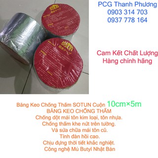Băng keo chống thấm chống dột Nhật Bản-Siêu dính-Độ bền cao-Hàng chính hãng SOTUN.Cuộn 10cm X 5 m