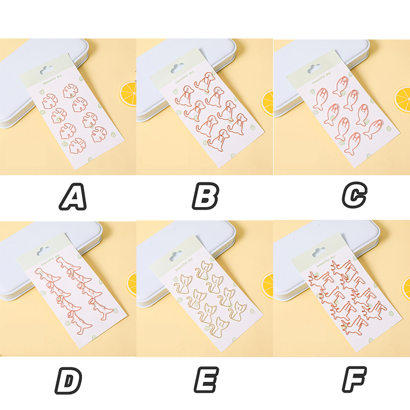 Bộ 8 móc đánh dấu sách bằng kim loại hình thú cưng đáng yêu