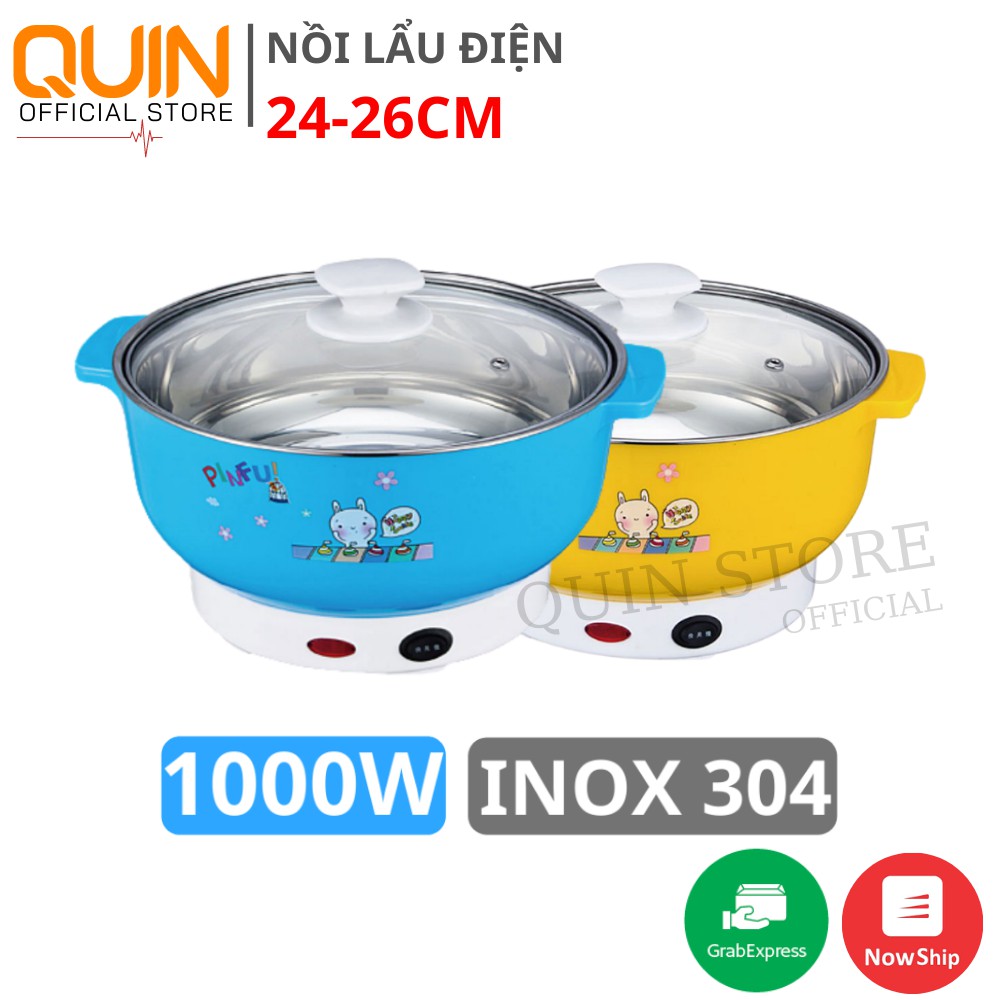 Nồi Lẩu Điện Mini CHỐNG DÍNH 2 Nấc Nhiệt, Ca Nấu Mì, Nồi Lẩu Siêu Tốc Kèm Giá Hấp -BẢO HÀNH 12 THÁNG