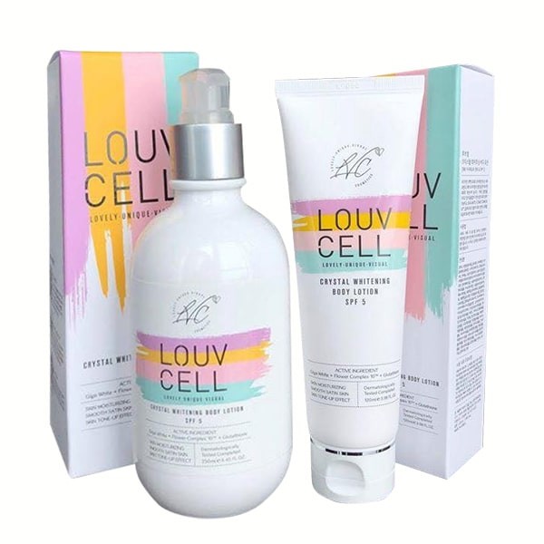 [ Chính hãng] [SALES SỐC] DƯỠNG THỂ TRẮNG DA LOUV CELL CRYSTAL WHITENING BODY LOTION SPF5 250ML